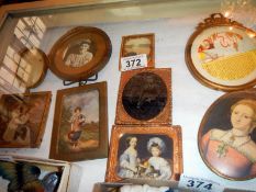 10 old brass picture frames