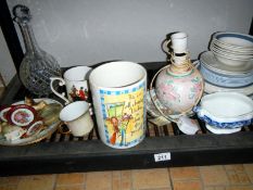 A shelf of miscellaneous china etc.