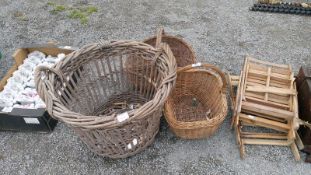 A quantity of wicker baskets etc.