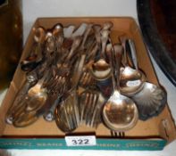 A selection of silver plate flatware