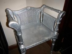 A silver painted hall chair