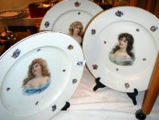 3 large Victorian plates