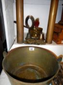 A good selection of antique brass