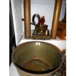 A good selection of antique brass