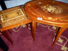 2 inlaid sewing tables A/F