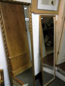 2 oblong mirrors in gilt frames
