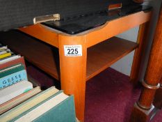 A glass topped table