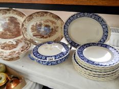 A quantity of old dinnerware