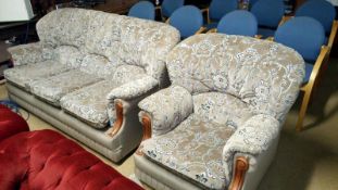 A 3 seater settee and chair