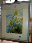 A watercolour of wild flowers