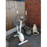 An exercise bike