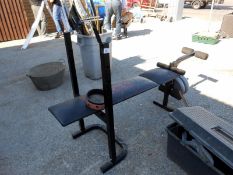 A weights bench and weights