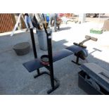 A weights bench and weights