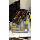 A box of screwdrivers and a box of fittings
