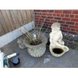 4 garden ornaments including frog