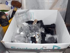 A box of cabinet fittings etc