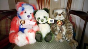 3 Charlie Bears teddy bears