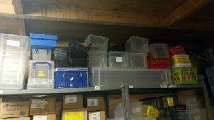 A large quantity of crates and boxes