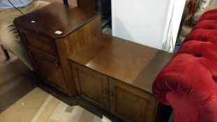 An oak telephone seat/cabinet