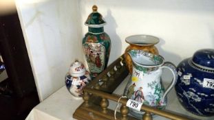 A Peking jug and 2 vases etc