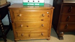 A pine 3 drawer chest
