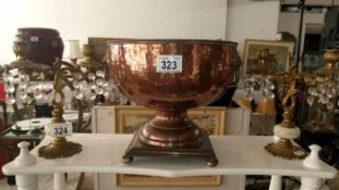 An early hammered Victorian copper bowl