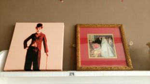 2 pictures including Charlie Chaplin