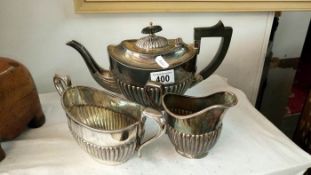 A silver plated 3 piece tea set