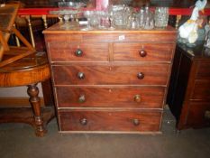 A Victorian mahogany 2 over 3 chest