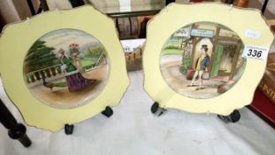 A pair of Dickens souvenir plates