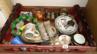 A good lot of silver plate, terracotta figures, Victorin inkwell etc