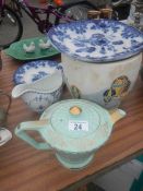 A quantity of pottery and china including Sadler teapot