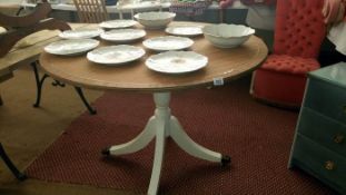 A good quality brass inlaid round table
