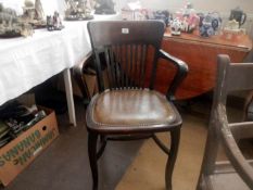 A leather seated office chair