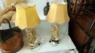 A pair of resin Chinese lamps