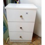 A 3 drawer white chest