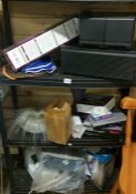 3 shelves of electrical items