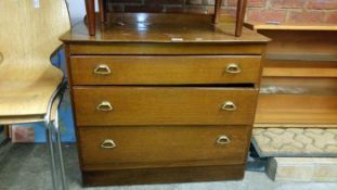 A teak 3 drawer chest