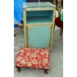 A Lloyd loom style bedside and footstool