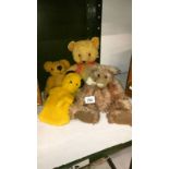 A vintage Sooty hand puppet and 3 teddy bears