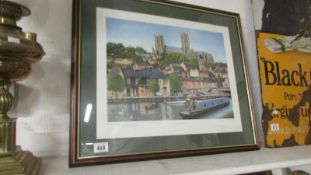 A signed limited edition print 121-500 Lincoln Cathedral by Peter Montgomery