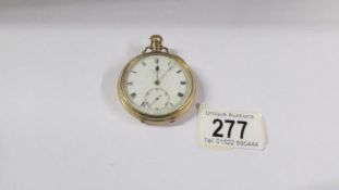 A gold plate pocket watch by Percy Cross, Brigg,