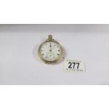 A gold plate pocket watch by Percy Cross, Brigg,