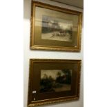 A pair of framed & glazed water colours,