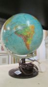 A 1972 desk lamp globe produced by Scan-globe,