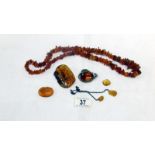 An amber necklace,