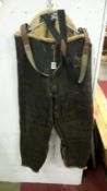 A pair of WW2 American USAAF United States army Air Force sheepskin flight crew trousers