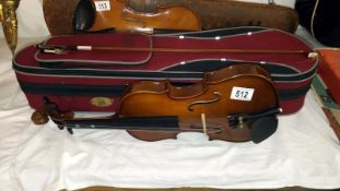 A violin & bow with case,