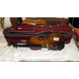 A violin & bow with case,