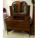 A mahogany inlaid dressing table